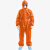 3531连身全身防护衣防水防尘工业服加厚可重复使用防油防酸工作服 桔色防护衣 L