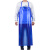防水防油皮围裙耐酸碱男女款水产专用PVC围腰食品餐饮厨房工作服 蓝色PVC普通款围裙1米