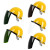 鑫洛芙定制适用烧电焊防护罩脸部头戴式安全帽面罩焊工面屏焊帽子全脸打 绿色面屏+支架+黄色安全帽