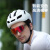 一体式骑行眼镜定制度数户外运动变色跑步自行车防风护目镜 透明灰框-炫彩红【偏光款】