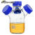 螺口三口/四口流动相液瓶储液瓶废液瓶蓝盖丝口玻璃多口试剂瓶实 GL45 PBT红盖耐温140度