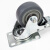 海斯迪克 TPR轻音中型脚轮 工业滚轮手推车通用转向带刹车轮 3寸刹车