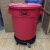 圆形垃圾桶塑料桶带盖大号大容量户外小区物业塑料环卫桶带轮 豪华75升黄色带盖