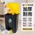 脚踏式垃圾桶商用大容量餐饮厨房带盖卫生间脚踩办公室分类 30L灰桶黄盖K款 送2卷垃圾袋