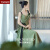 TAO HAN绿色晚礼服裙女轻奢小众高端感生日礼宴会主持人声乐艺考 绿色 S