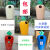幼儿园卡通分类垃圾桶户外校园创意植物垃圾筒室外可爱萝卜果壳箱 黄萝卜 46*46*87cm