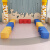 松照家用换鞋凳艺术培训班舞蹈学校阅览室异形波浪凳子创意沙发凳组合 150cm*60cm*72cm(带靠背）