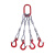 力虎王 钢丝绳吊具 压制钢丝绳组合吊具 钢丝绳组合整套起重工具吊钩吊索具 四腿3吨5米