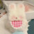 子木雅居OQB会吱吱叫的小兔子di围兜兔材料包会吱吱叫自制玩偶手工缝制钥 围兜兔一隻材料包