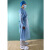 现货一次性CPE袍防护塑料围裙反穿拇指扣美发油防水工作服 45克SMS（针织袖口） 蓝色
