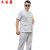 木笛箫加肥加大码唐装男大码短·袖·套装中国风夏季薄款宽松加大立·领 白色 XL(建议体重140-155斤)