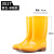 工厂卫生靴中高筒白色雨鞋防滑耐油耐酸碱水靴男女厨师工作鞋 3516短筒黄色（加长毛） 36