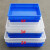 试剂瓶托盘 化学药品盘 塑料长方盘蓝白色浅盘水槽 周转箱框 3#蓝色 外径46*30.5*7cm