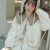AHKA时尚娃娃领棉衣棉服女常规款2022年新款时尚洋气收腰加厚保暖外套 卡其色 S 80-95