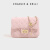 CHARLIE&KELLI CK品牌包包女包2024新款送女友生日礼物菱格链条小方包斜挎包 粉色