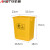 安达通 医疗垃圾桶 一次性塑料医院诊所用方形外贸推翻盖利器盒锐器桶 黄色医疗桶无盖40升