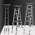 封浮 竹节铝合金人字梯 多功能伸缩楼梯 大关节一字升降梯子多功能竹节梯1.6+1.6人字1.6米 直梯3.2米