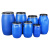 IGIFTFIRE定制加厚摔不破 200L带铁箍法兰桶60升化工塑料桶160公斤发酵泔水 纯新料加厚 60升 蓝色(无凹槽)