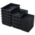 防零件箱元件盒小号加厚周转箱电子物料平口盒黑色塑料 A9#34523050mm