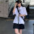 缪婵马甲外穿女日系短袖纯色衬衫两件套夏不规则叠穿宽松显瘦减龄百搭 白色衬衫 S