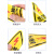 YUETONG/月桐 安全标识警示贴 YT-G2082  50×50mm 当心伤手 软质PVC背胶覆膜 1张