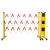 施工围栏电力安玻璃钢圆管伸缩围栏隔离带围挡防护栏可移动 黄黑色 高1.2*长5米 超厚升级