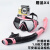 浮潜三宝潜水面罩儿童潜水镜呼吸器成人呼吸管近视装备防雾 M158成人荧光黑套装