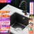 欧琳（OULIN） 黑色石英石水槽单槽厨房洗菜盆单槽台下盆颜值水吧台水槽GS112 配8006K-01水龙头预计3.25发