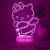 kt猫咪小夜灯Hello Kitty卡通3D卧室氛围台灯高颜礼物女生小众 583 Hello Kitty 裂底遥控16色 USB插口和电池款