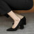 姗朵维空姐黑色面试工装高跟鞋职业工作鞋粗跟单鞋时尚女鞋子 黑色5厘米 34