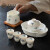 聖峋雅居景德镇白瓷茶具小套装办公室高端陶瓷盖碗茶杯子家用整套功夫茶具 纯手绘兰花13件套