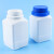 赫思迪格 大口样品瓶 化工试剂瓶 广口密封塑料方瓶 500ml乳白色+蓝盖 HHW-874