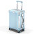 行李箱女小型登机箱18寸新款密码旅行箱男20寸拉杆箱 天空蓝竖款挂钩杯架 18寸