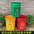 25L特厚铁桶垃圾桶户外家用大容量耐磨庭院铁桶带盖防火防锈环保 黄色+盖