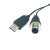 USB转M12 8芯航空头 适用传感器RS232通讯线 黑色 1.8m