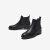 百思图（BASTO）23冬季商场新款切尔西靴真皮烟筒靴粗跟女短靴KD375DD3 黑色绒里 34