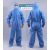 一次性防护服喷漆工作服全身实验服无纺布防尘打扫卫生罩衣 蓝色SMS加厚款（无脚套） L