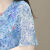 爱图荣中年妈妈夏装雪纺短袖T恤上衣新款中老年女装洋气夏季打底小衫薄 216蓝色 XL(建议85-110斤)