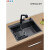 日丰厨房黑色水槽304不锈钢水池加厚单槽家用洗菜盆洗碗沥水篮架 500X400标配(无龙头)