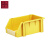 工创优品 零件盒组合式塑料加厚斜口收纳物料零散螺丝盒仓储货架盒H3黄色 350*200*150mm