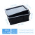 加厚长方形塑料收纳箱带盖五金零件盒小号黑色工具箱不是防净电箱 黑色+专用二格箱+盖子 收纳零件盒