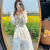 嘉绸纭依服饰法式气质白色蕾丝裙2024新款时尚镂空显瘦时尚中长款套装 蕾丝套装 L