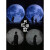 适用于充气月球卡通气模发光中秋节PVC户外美陈月亮玉兔模型宇航员月球 4米加厚高清月球(送风机+灯光)