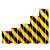 黄黑警示胶带 安全反光条  消防安全警戒线 隔离带标识 电线杆墙贴 地板贴标志 反光胶带反光膜 40cm_45.7米黄黑斜纹 现货