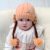 乌吉梦WUJIMENG女宝宝冬季保暖护耳假发毛线针织可爱婴幼儿加厚套头帽子 花朵-红色 6个月-18个月(帽围44-48cm)