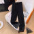 欧黛秀2024年新款女装春装高级时尚个性新中式国风蕾丝拼接盘扣烟管裤高 黑色 XL （130-140斤）