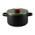 日式纯色厨房砂锅家用耐高温锂辉石锅炖锅煲粥炉专用 26L 黑色绿盖