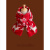 SMVP新年礼物红色围巾女冬季韩版格子百搭圣诞节保暖针织毛线学生围脖 豹纹酒红