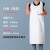 天颛大码无袖马甲皮革围裙背心式防水防油家用厨房工厂时尚反穿罩衣女 白色110CM