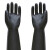 鸣固 耐酸碱手套工业加长厚款型乳胶手套  乳胶手套 45cm黑色 